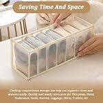 2 Pack Sock Underwear Organizer Dividers, 14 Cell Drawer Fabric Foldable Cabinet Closet Storage Boxes for Ties(Beige) - Image 4