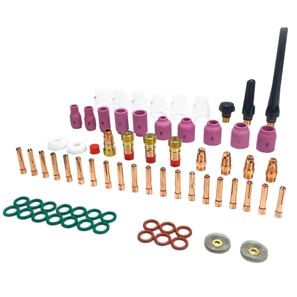 Accessoires de soudage TIG 71 pièces haute précision avec coupelles en verre quartz