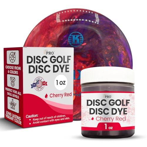 Pro Chemical Disc Golf Dye Kit (Cherry DGD310) | Creat Beautiful Designs with Tie Dye Powder | Great Disc Golf Accessories for Men | 1oz Containers | Best...