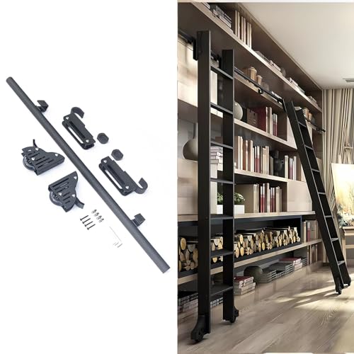 Kit rail pour échelle coulissante bibliothèque avec roulette de sol et freins