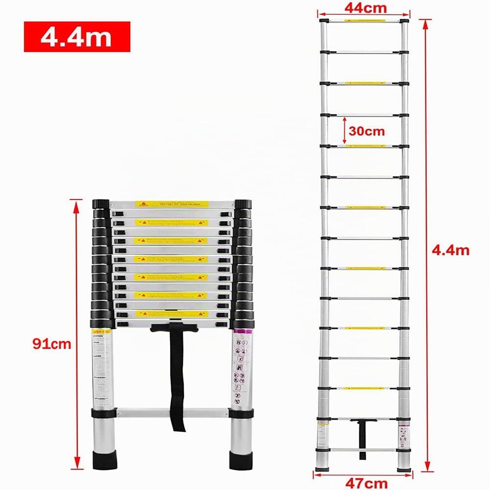 Scala Telescopica 4 metri, Scaletta Estensione in Alluminio, Scala Pieghevole Portatile, Scala Multiuso Carico Massimo 330lbs/150kg