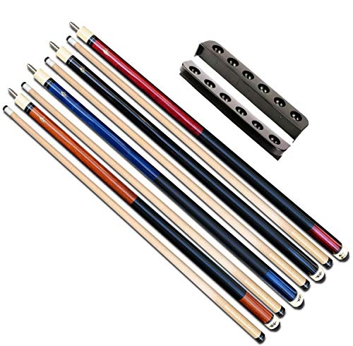 Tai ba cues Set of 4 Pool Cue Stick (18oz + 19oz + 20oz + 21oz) with Cue Rack, 13mm Tip, 58", Hardwood Canadian Maple Professional Billiard - Thumbnail 6