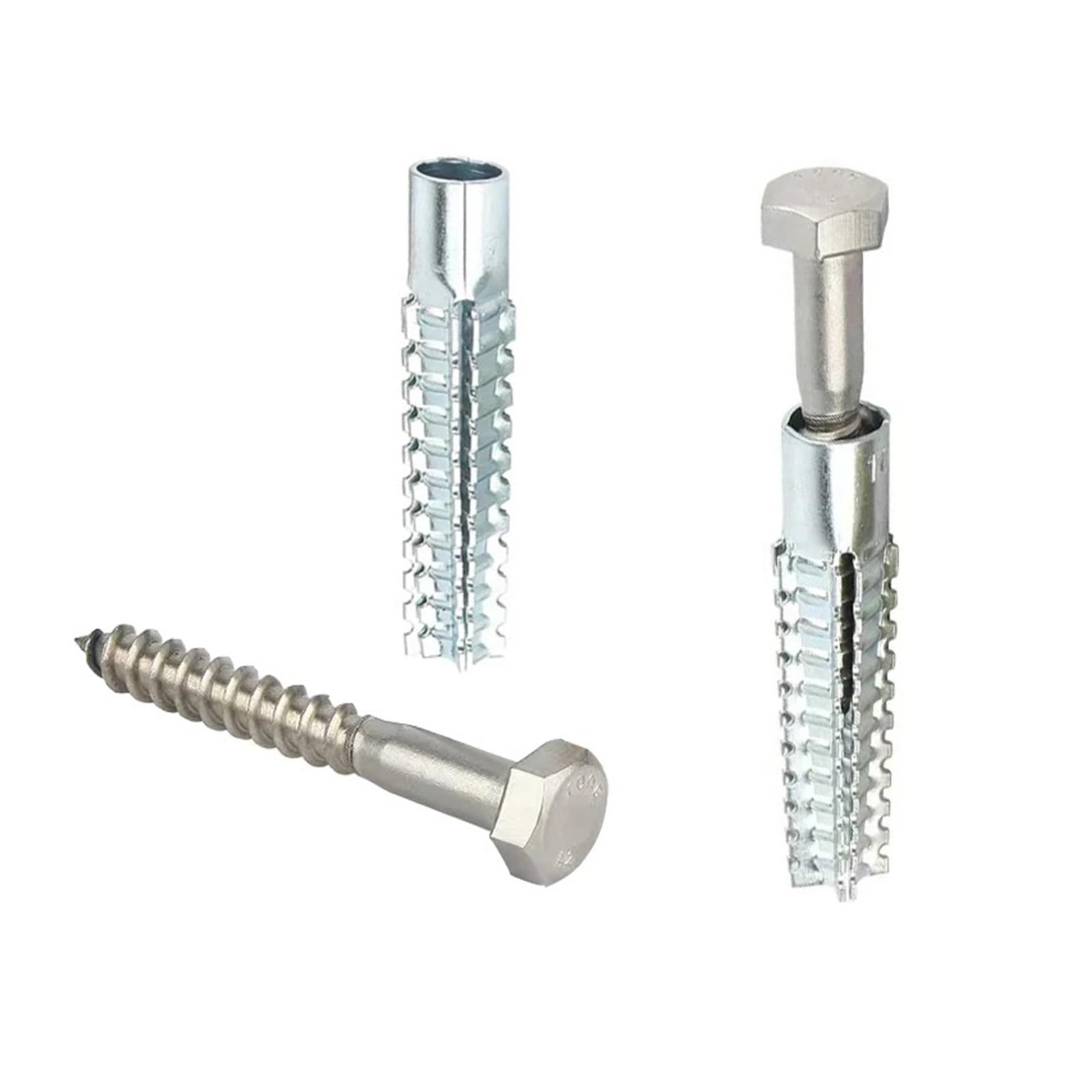 Dübel 20–200 Stück M8 M10 baumförmig | Wandanker mit Sechskantschrauben, Metall-Expansionsbolzen for Beton-Hohlwände aus Holz(304 screw M8x38,10 sets(20pcs))