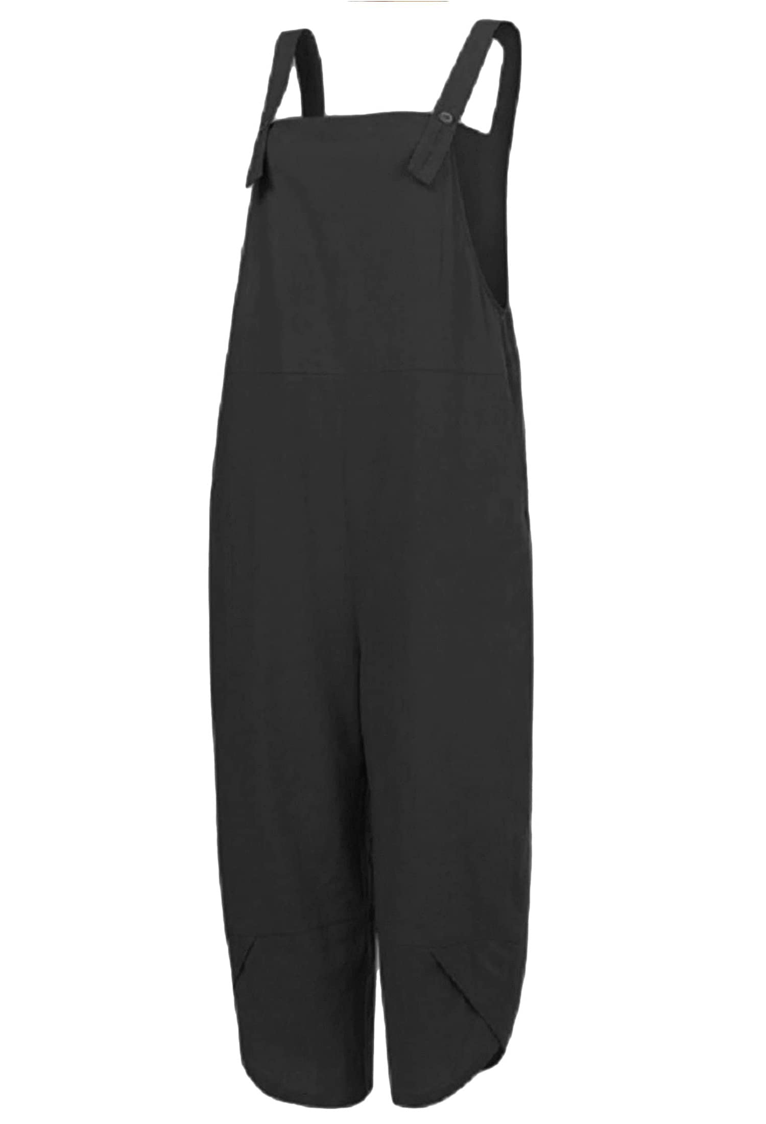 BRONG Salopette da donna casual allentate in morbido cotone e lino tuta da donna con spalline regolabili con tasche
