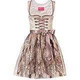 100% Polyester Krüger Dirndl kurzes Dirndl Fina beige/braun, Gr.42 Damen