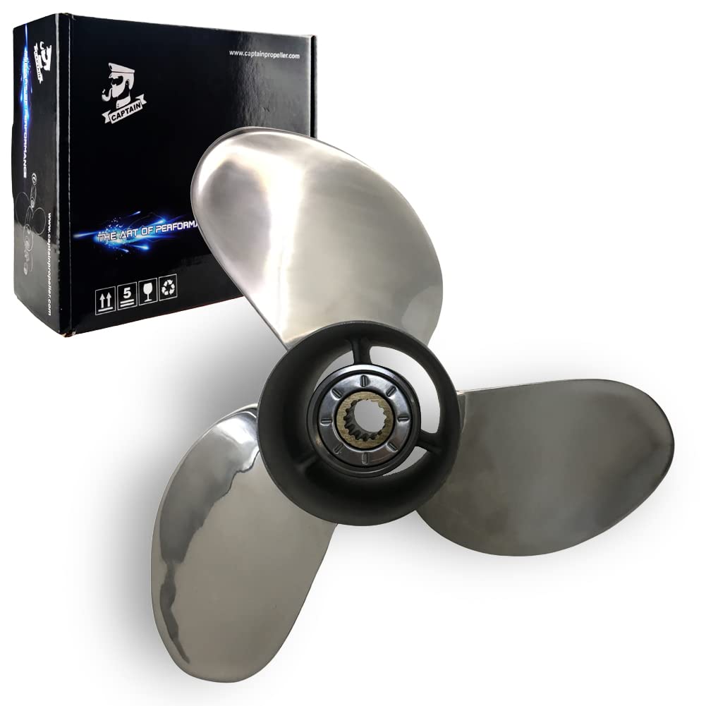 Hélice Inox 15 1/4x21 Pour Moteur Yamaha 300-350ch - 3 Pales, 17 Dents, Rotation Standard Droite, Noire