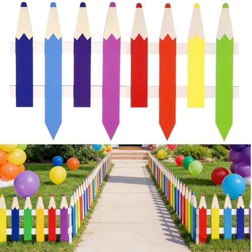 Maasechs 6 Pcs Crayon Wooden Garden Fence 15.7