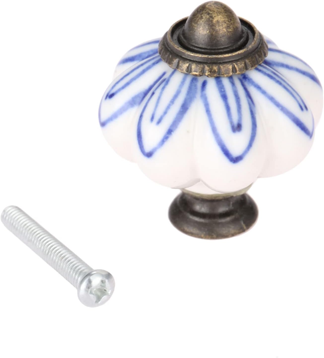1pc Pull Knob Hand Painted Pumpkin Ceramic Knobs Door Furniture Box Handle Pulls Home Decoration 38 * 33mm - (Color: D)