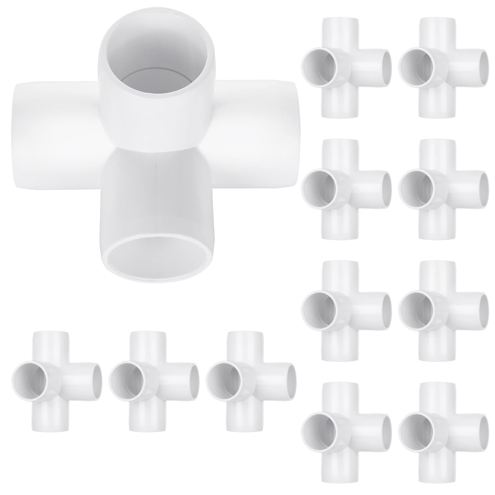 Buy 12 Pack 1 Inch PVC Elbow PVC Pipe Fitting, 4Way Corner Cross