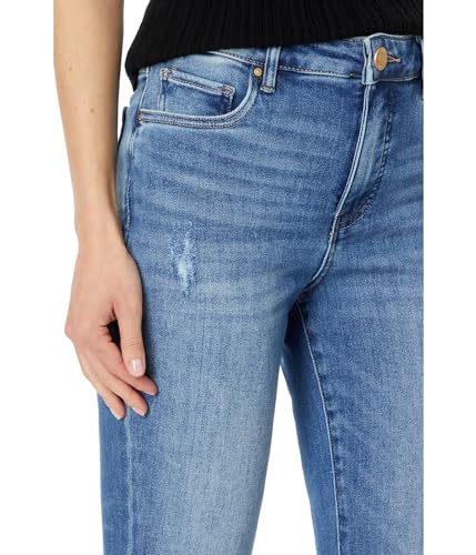 KUT from the Kloth Kelsey High-Rise Fab AB Ankle Flare with Raw Hem in Perceptual3