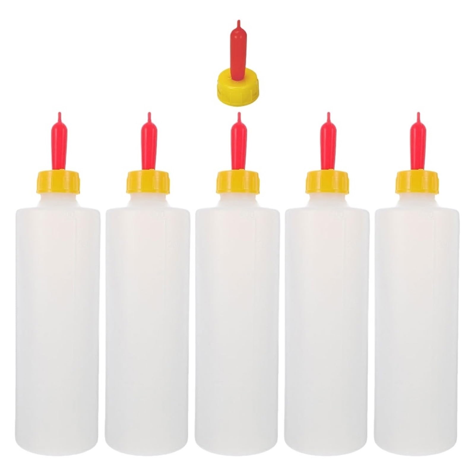 Lammflasche, Lamm-Flaschenset 400 ml for Nutztiere, Größe 23 x 6 cm, 5 Flaschen, Schnuller