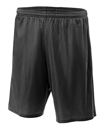 A4 NB5301-BLK Lined Tricot Mesh Shorts, Medium, Black