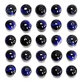 NCB 100pcs Original Natural Stone Beads Gemstone Round Loose Beads 6mm 8mm 10mm (Sapphire Tiger's Eye, 6mm 100Beads)