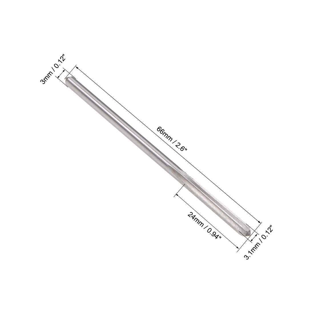 Sourcing Map Alésoir à Mandrin HSS M35 3,1 Mm - Tige Ronde 6 Cannelures Droites - Précision D4 Pour Métaux