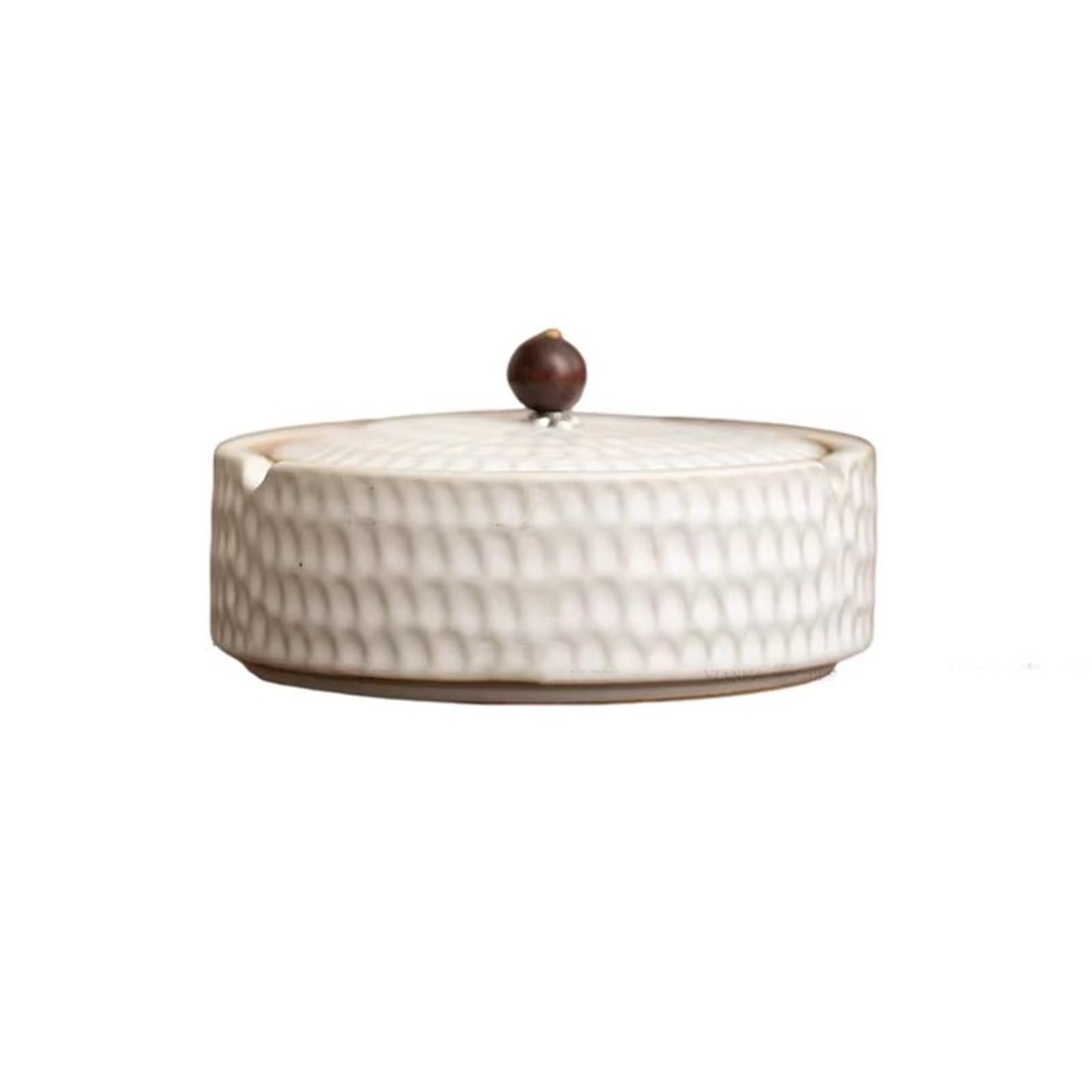 Cigarettes Ashtrays Ceramic Covered Ashtray for Office Hotel Decoration(White)