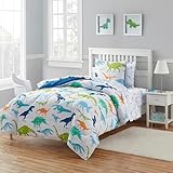 Kids Bedding Set Bed in a Bag for Boys and Girls Toddlers Printed Sheet Set and Comforter , Twin, Dinosaur