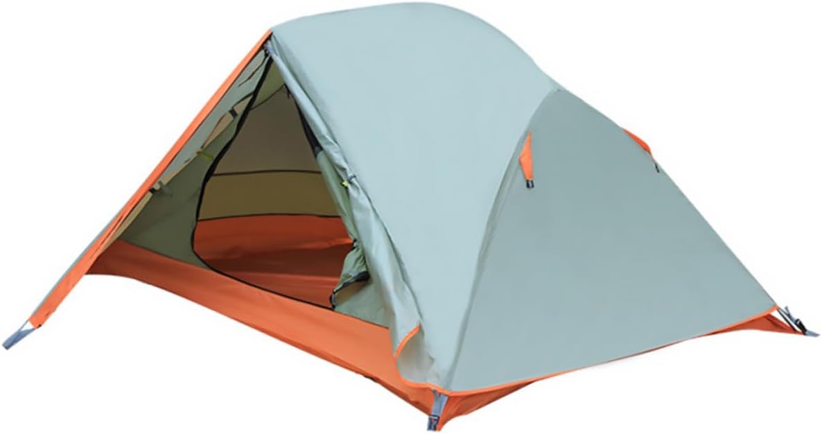 STOBAZA Double-Layer Waterproof Outdoor Camping Tent for Two with Aluminum Poles, Windproof Travel Shelter for Hiking and Backpacking