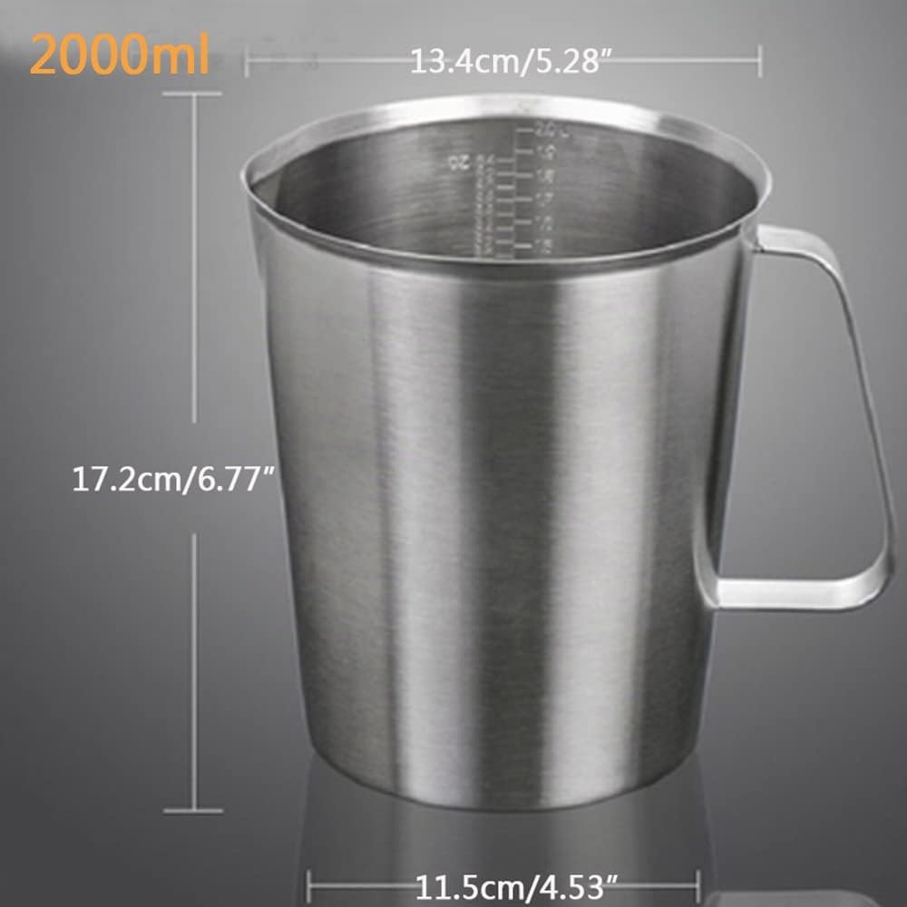 Becher da Laboratorio in Acciaio Inossidabile, Bicchiere Graduato per Misurazione a Resistenza ad Alta Temperatura per Casa, Scuola e Caffè