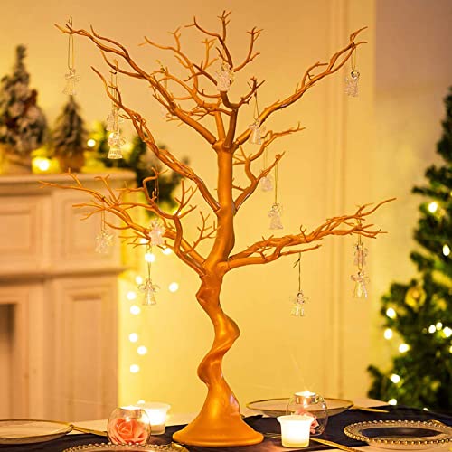 Tree Centerpieces For Weddings 30In - Decorative Ornament Display Tree For Tables, Tree Branches For Decoration, Gold Artificial Manzanita Tree Centerpiece For Christmas Birthday Party Decor #TOP4