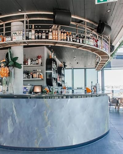 Image of Marble Self Adhesive Wallpaper 60x200cm Waterproof & Oilproof Kitchen Cabinet Sticker (Blue)