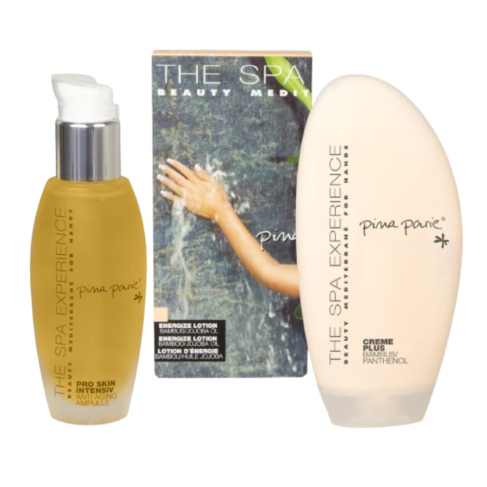 Anti-Aging Serum & Plus Creme Hand Set | 30ml Serum mit Gänseblümchen & Seegras Extrakt | Tages - Nachtcreme | 100ml Handcreme mit Sheabutter, Kamille, Jojobaöl & Kokosnussöl | Handpflege