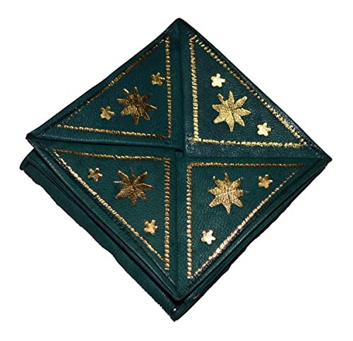 Treasures Of Morocco Moroccan Wallet Coin Genuine Leather Bi-fold Handmade Pocket Unisex Green