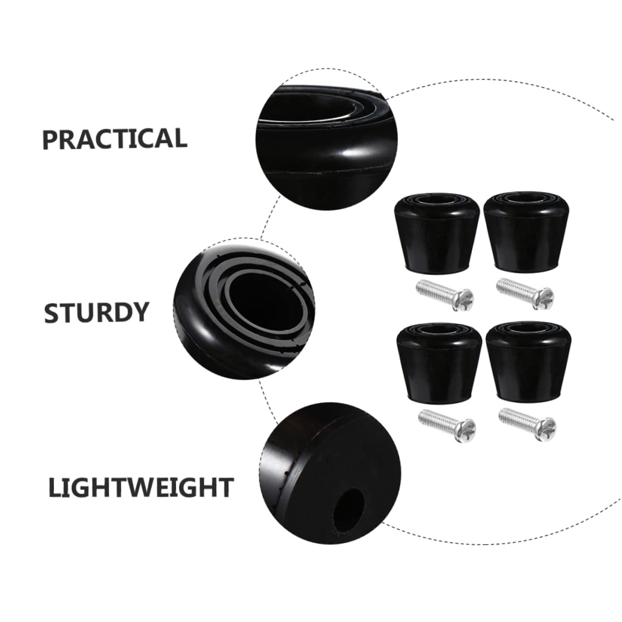 WHAMVOX Roller Skates Brake Block Simple Design for Safety Large Braking Area Stability Toe Stop