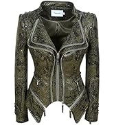 Fashion SX Women's Punk Studded Faux-alligator Print Pattern PU