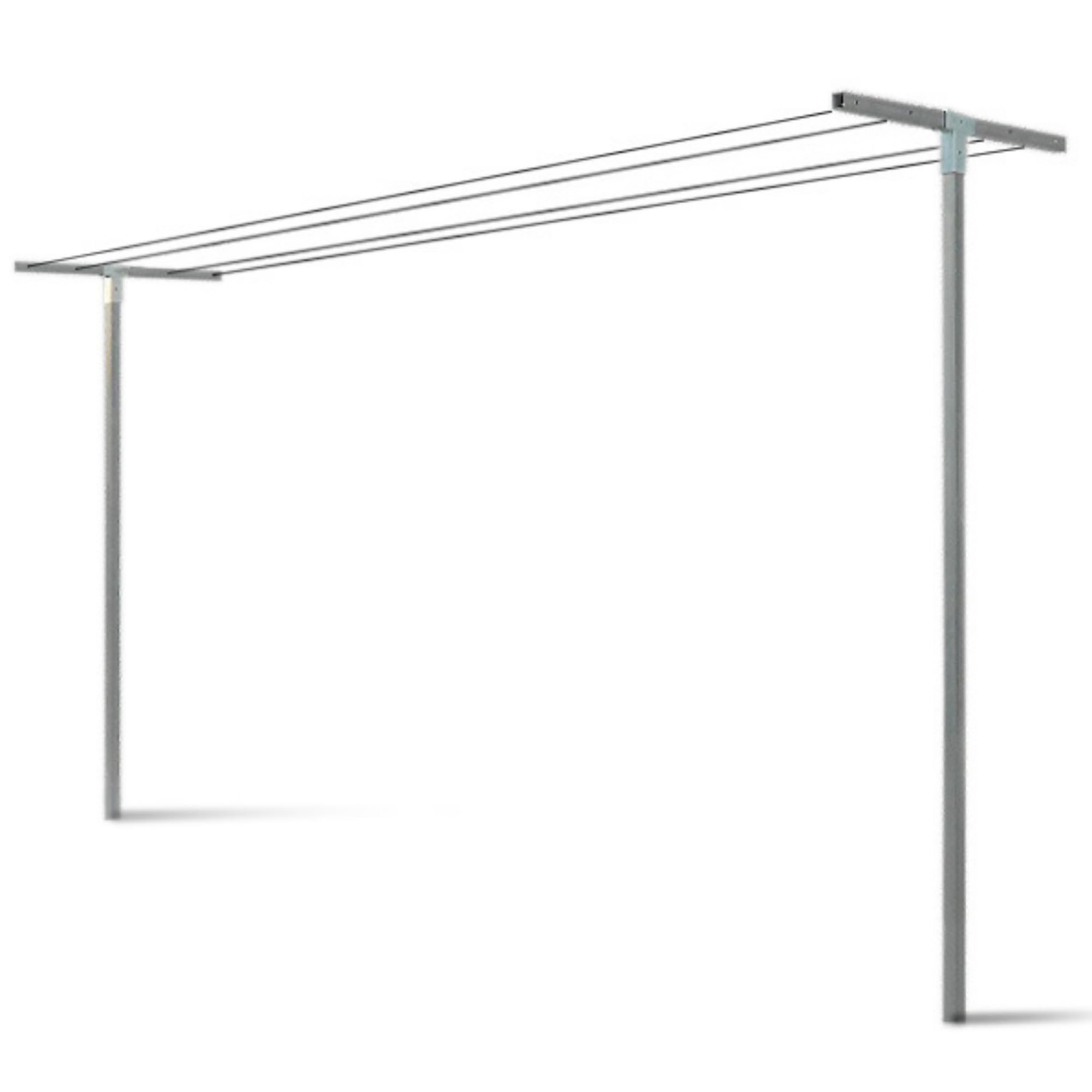 Andrys Stendi Biancheria Esterno Smontabile - Staffe per Stendere i Panni Esterno con Pali Quadri da Cementare - Acciaio Zincato a Freddo - Altezza 220cm - Fili NON Inclusi