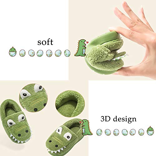 JACKSHIBO Toddler Slippers Boys Girls Dinosaur House Shoes Cute bunny Slipper for Home Indoor Winter Bedroom Non Slip Soft Rabbit Warm shoes3