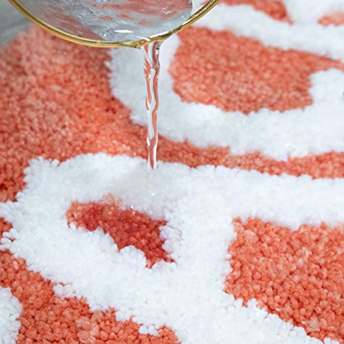 Unibath Peach Bathroom Rugs And Mat Cute Cartoon Bath Mat Kids Bathroom Decor Peachy Plush Coral Pink Non-Slip Foot Mat Absorbent Bathtub Rug Washable #TOP3