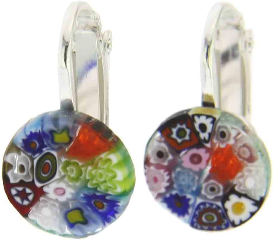 Glass Of Venice Murano Glass Millefiori Clip Earrings - Multicolor