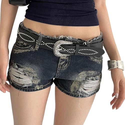 Edgy Punk Design Metal Studded Belt Practical PU Leather Unisex Waistband Fashion Accessory For Casual Wear Metal Belt Punk S