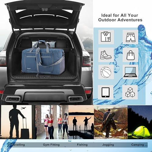 Image of Woogwin Travel Duffel Bag Large Foldable Waterproof Overnight Bag for Beach Swim Bags Pool Sports Gym