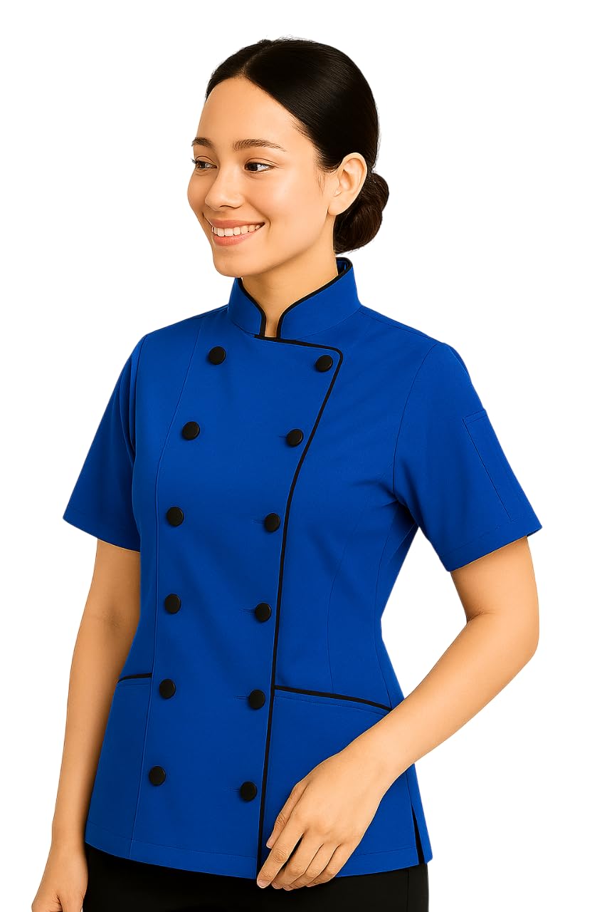 Kurze Ärmel Damen Damen Tailored Fit Kochmantel Jacken