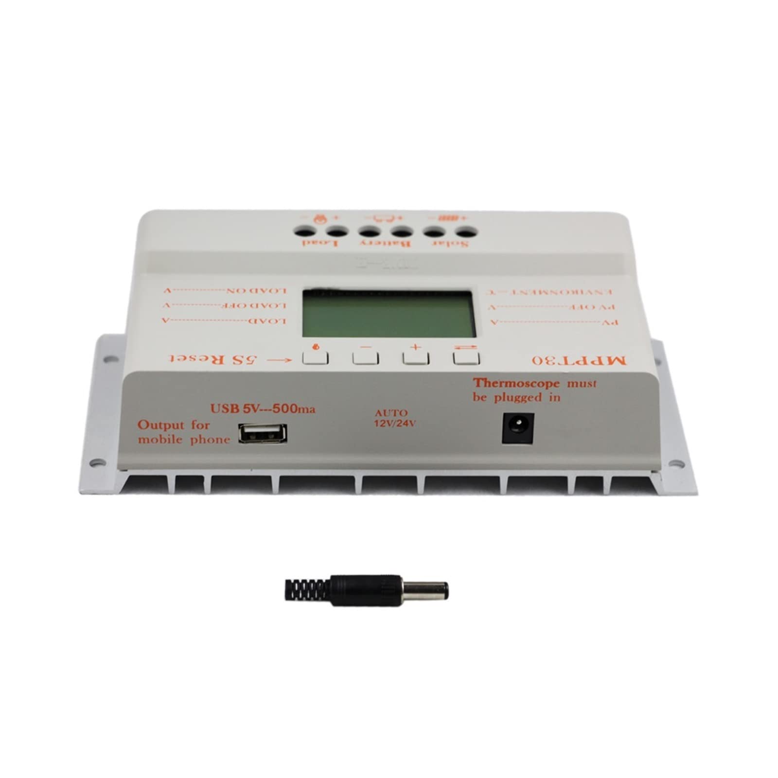 Regolatore di carica solare, Regolatore pannello solare MPPT 30A Display LCD 12V 24V con luce di carico e controllo timer for max 50V