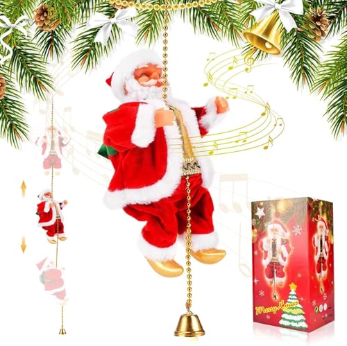 Auniq Kletterseil Weihnachtsmann mit Musik Weihnachten Elektrischer...