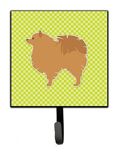 Pomeranian Checkerboard Green Leash or Key Holder