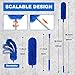 Gutter Cleaning Tools Roofing Tool Guard Cleaner Tool with Telescopic Extendable Telescopic Pole 8.2ft, Easy Remove Leaves and Debris from The Ground Blue