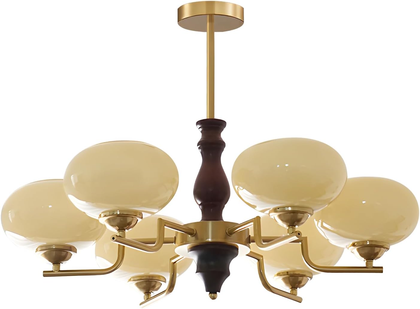 3 Light Pendant Lighting Gold Antique Brass Globe Chandelier White Milk Glass Chandelier Mid Century Modern Chandeliers for Dining Room Living Room