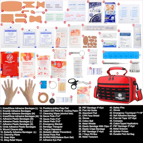 Premium 450 Piece Large First Aid Kit for Home, Travel, Camping, Car, Hiking & Outdoor Emergencies - Emergency Medical Kits, Home & Businesses Medical Supplies - Image 3