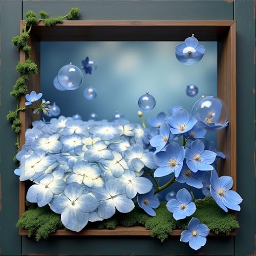 Flores secas preservadas azules, pack 12 piezas miniatura 3