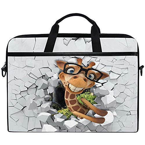 Lustige Niedliche Karikatur Giraffe Tier Laptoptasche Umhängetasche Umhängetasche Mit Schultergurtgriff,Geschenke Für Den Schulanfang,14-14,5 Zoll