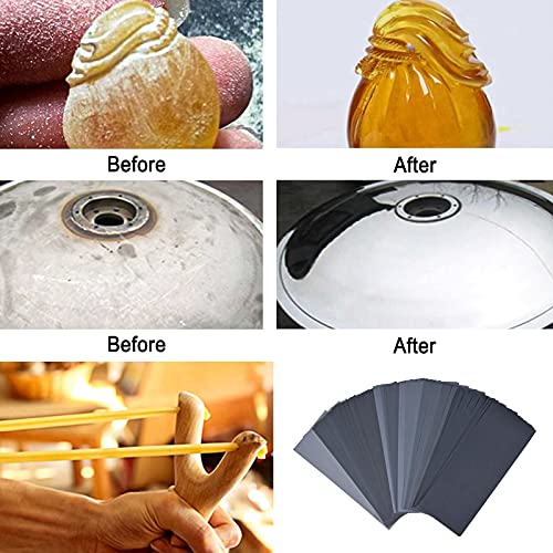 88 vellen nat en droog schuurpapier, 400 tot 7000 grit schuurpapier assortiment, 9 x 3,6 inch schuurpapier voor hout, meubelafwerking, muur, metaal, auto-polijsten, schuurblokschuurmachine - Afbeelding 6