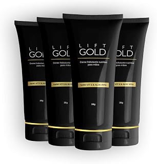 Kit 4 LiftGold Hidratante Mãos Lift Gold Produção de Colágeno Melhora Ressecamentos Intensos