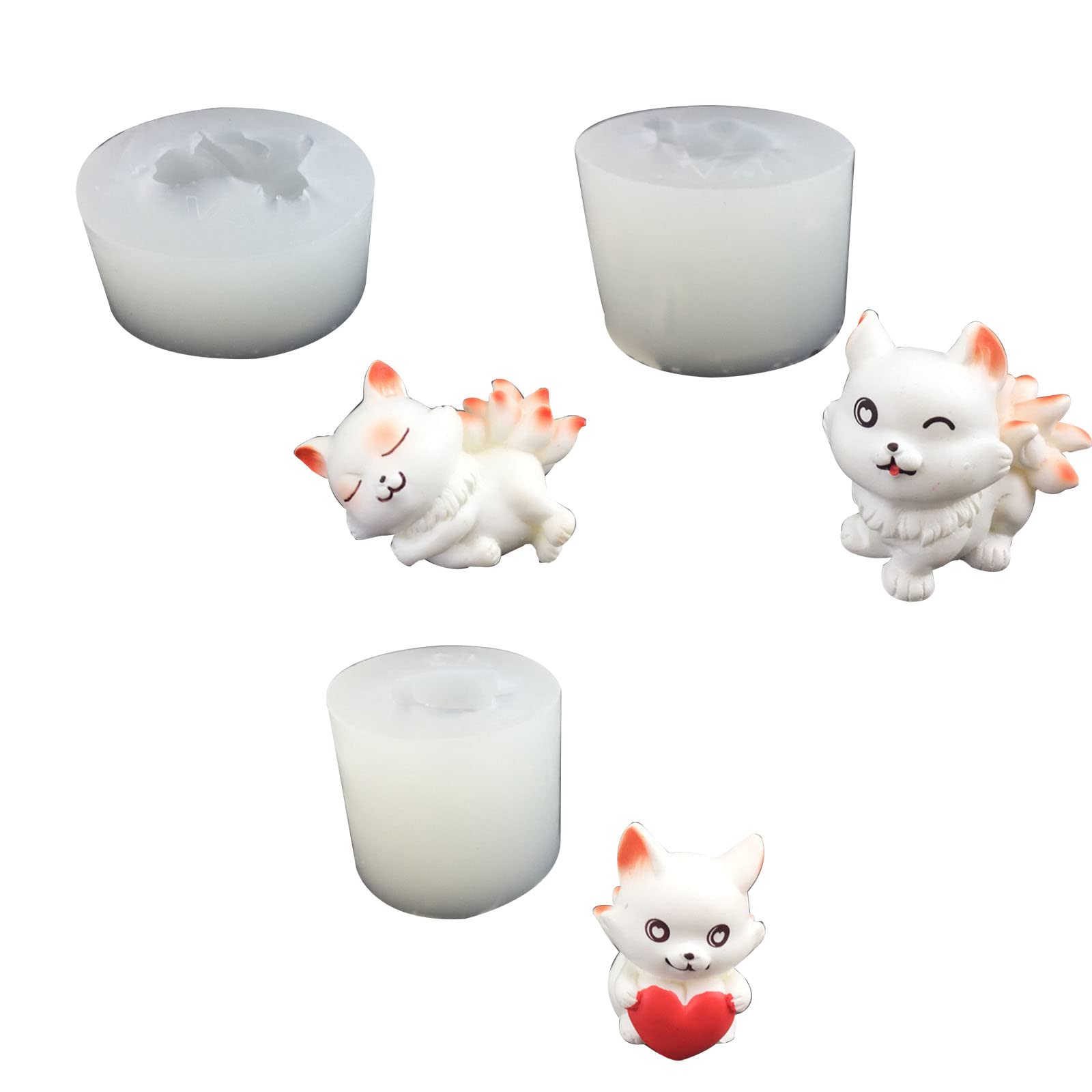 Moule Silicone 9 Renards Queue De Renard – Savon, Résine, Plâtre & Déco