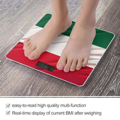 Báscula digital para baño con bandera de Italia y pantalla LCD miniatura 5