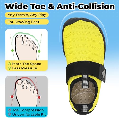 Image of Mishansha Kids Water Shoes Quick-Dry Wide Toe Box Non-Slip Barefoot Shoes Beach Pool Swim Shoes