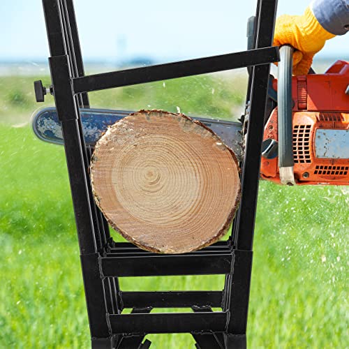 Foto von Relaxdays Sägebock, Holzsägearbeiten, 400 kg, Sägegestell für Kettensägen, Stabiler Stahl, HBT 107 x 81 x 53 cm, schwarz