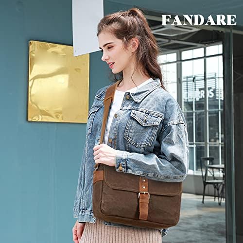 FANDARE Retro Camera Schoudertas Heren Canvas Werktas Dames